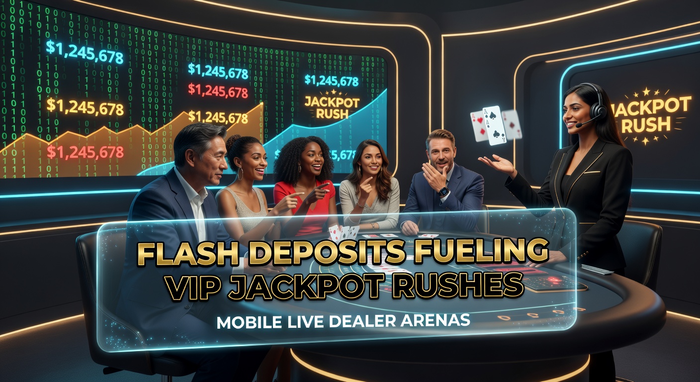 Dynamische Grafik eines steigenden Jackpots auf einem Mobile-Live-Dealer-Schirm mit Flash-Einzahlungs-Button